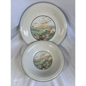 Vintage Collectible Bowl & Plate Hillsdale by Savoir Vivre, 10 3/4"